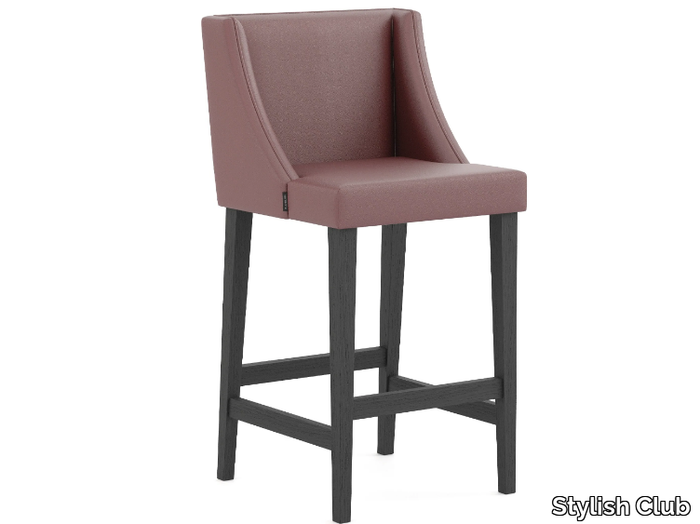 MANHATTAN - High leather stool with back _ Stylish Club