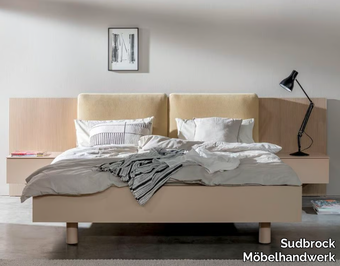 MIRIA+ - Double bed with integrated nightstands _ Sudbrock Möbelhandwerk