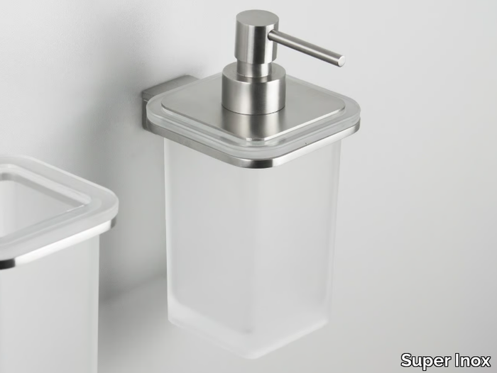 EXO 0302002X - Wall-mounted glass Bathroom soap dispenser _ Super Inox