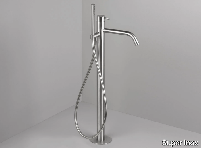 CAVE 0251124X - Floor standing stainless steel bathtub mixer _ Super Inox