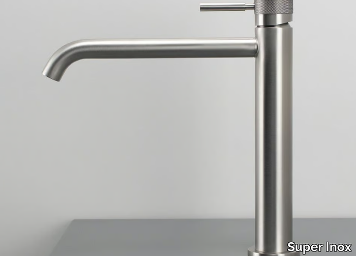 MINI RÉTRO 0381166X - Single handle countertop stainless steel washbasin mixer _ Super Inox