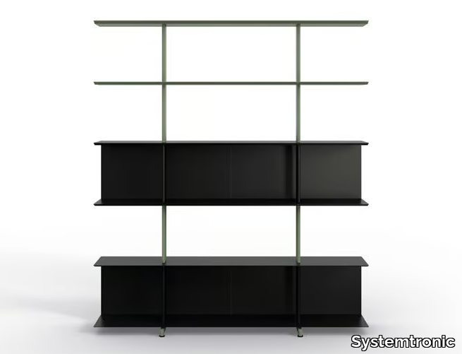 WING FREESTANDING - Open freestanding extruded aluminium office shelving _ Systemtronic