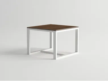 DAYTONA - Aluminium and wood garden side table _ 10Deka