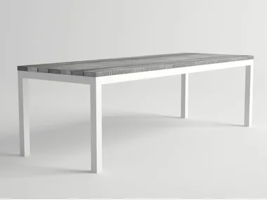 ULTRA - Rectangular aluminium and wood garden table _ 10Deka