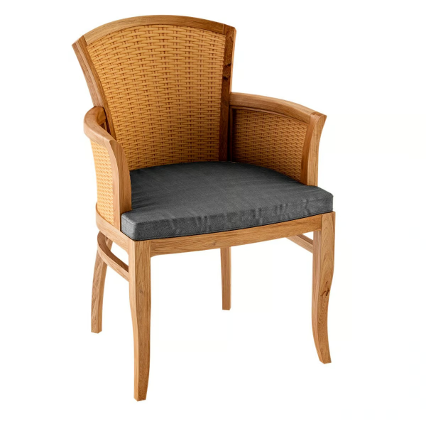 TOURNESOL - Deco teak garden chair with armrests _ ASTELLO