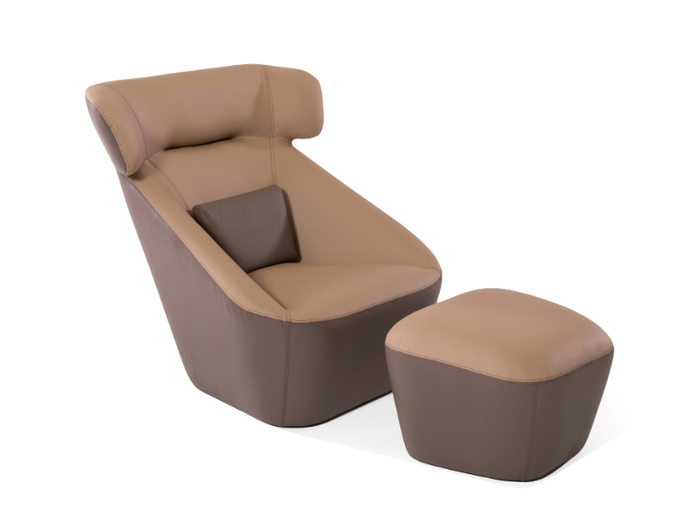 KING SPENCER - Wing leather armchair with headrest _ Able