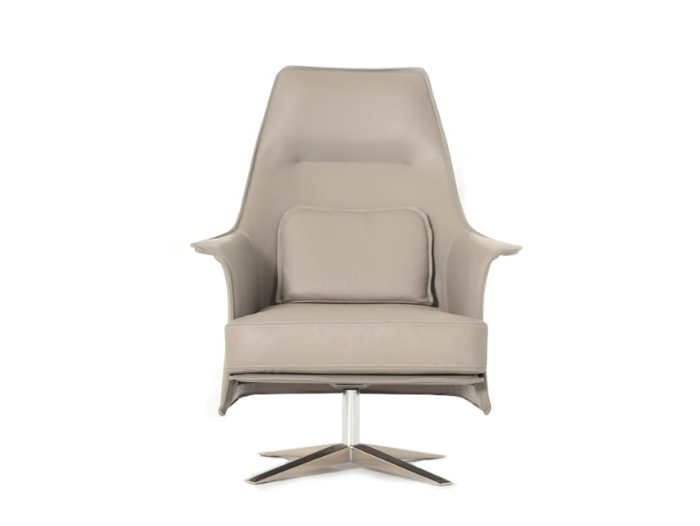 MONACO - Leather armchair with armrests with 4-spoke base _ Able