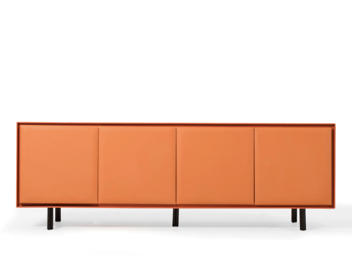 RAMELLA - MDF and leather sideboard with doors and drawers _ Able