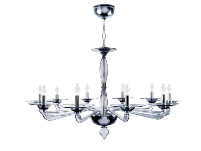 LUNA WITH MURANO PLATES - Handmade Murano glass chandelier _ Abrissi