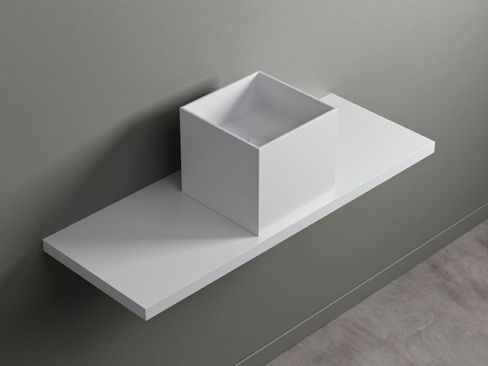 ICUBE - Square countertop Corian® washbasin _ Acquapazza