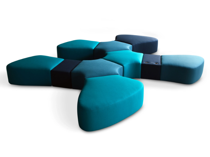 SIR-PENT - Upholstered modular fabric bench _ Adrenalina