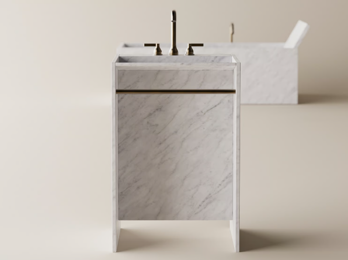 FACE À FACE - Freestanding marble washbasin _ Agape