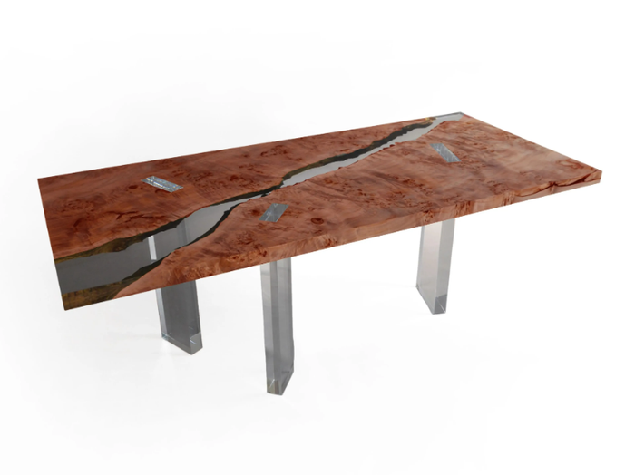 MARS - Rectangular poplar and resin table _ Alcarol