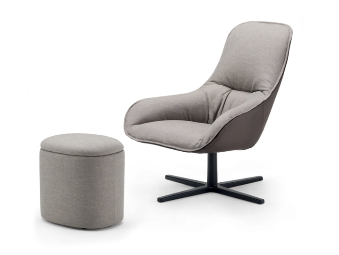 VIOLON SOFT / R01 - Swivel fabric armchair with armrests _ Alias