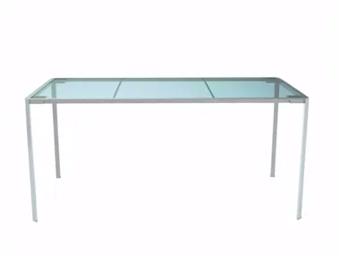 GREEN - 218_O - Rectangular Glass and Stainless Steel garden table _ Alias