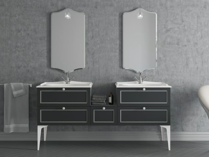 SETA 12 - Floor-standing double wooden vanity unit _ Archeda