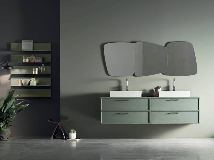 VANITY - COMPOSITION 03 - Wall-mounted wooden vanity unit with drawers _ Arcom