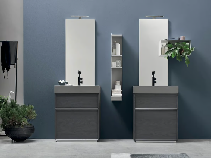 VANITY - COMPOSITION 08 - Wall-mounted wooden vanity unit with drawers _ Arcom