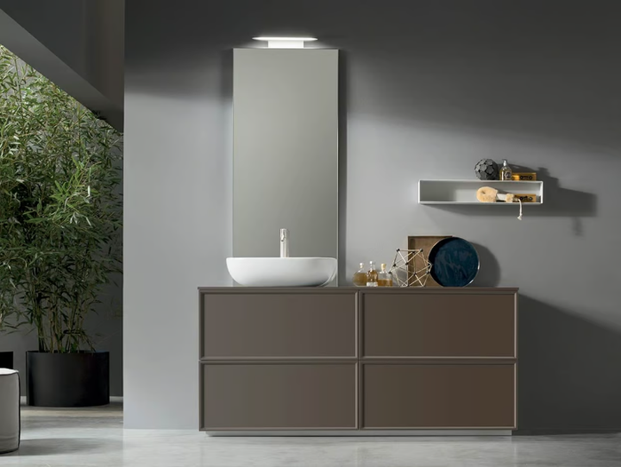 VANITY - COMPOSITION 13 - Wall-mounted wooden vanity unit with drawers _ Arcom