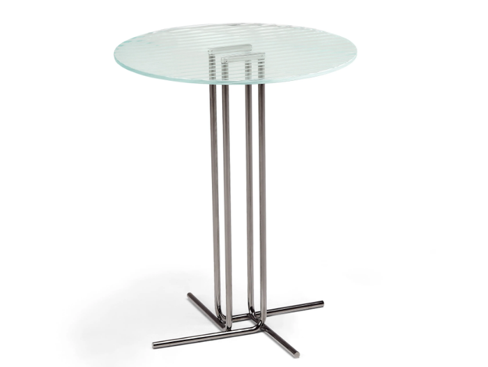 ODISSEY - Round metal and glass coffee table _ Arketipo