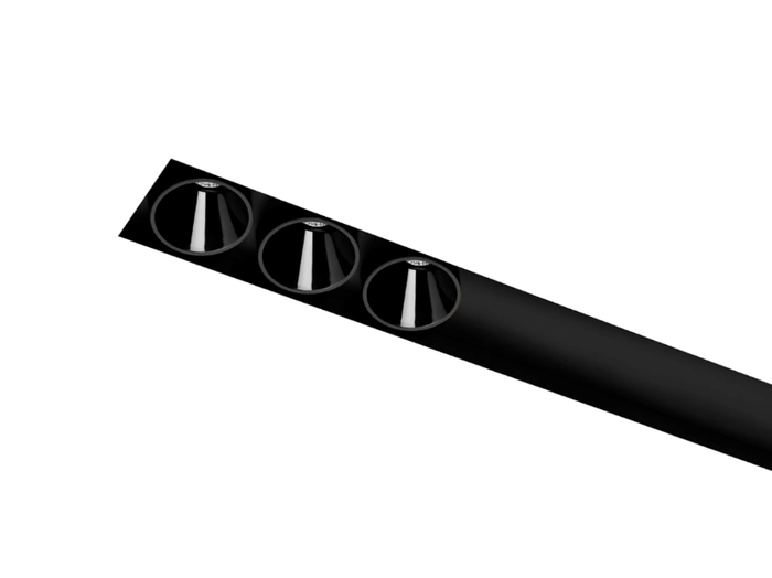 BLACK FOSTER CUSTOM ASYMMETRIC - Ceiling mounted aluminium linear lighting profile for downlights _ Arkoslight