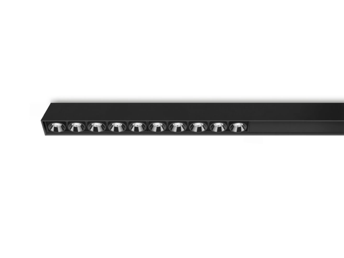 BLACK FOSTER MICRO CUSTOM SURFACE 10 - Ceiling mounted linear lighting profile for downlights _ Arkoslight