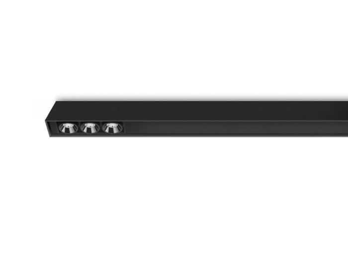 BLACK FOSTER MICRO CUSTOM SURFACE 3 - Ceiling mounted linear lighting profile for downlights _ Arkoslight