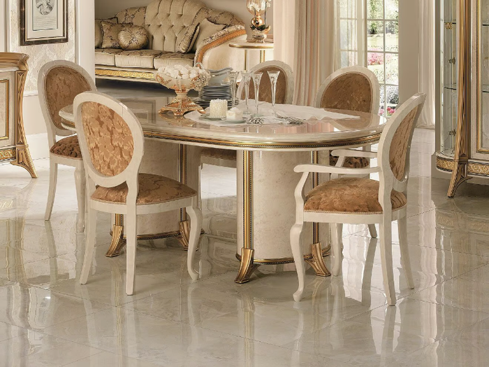 MELODIA - Classic style oval wooden dining table _ Arredoclassic