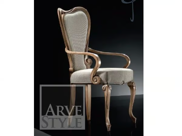 PARQUET - Upholstered wooden chair with armrests _ Arvestyle