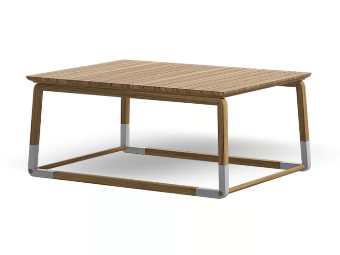 CYCLE - Rectangular low teak garden side table _ Atmosphera