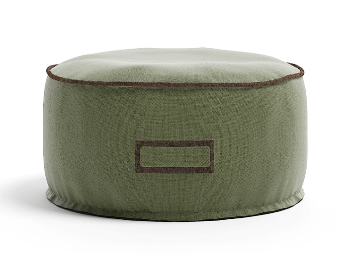 SOFT D90 - Round technical fabric garden pouf with removable cover _ Atmosphera