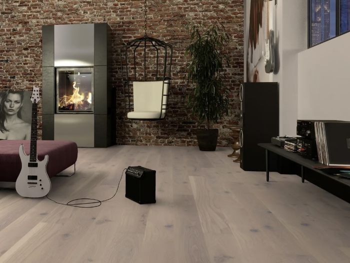 PLANCIA OAK PALE WHITE - 3 layers oak parquet _ BOEN