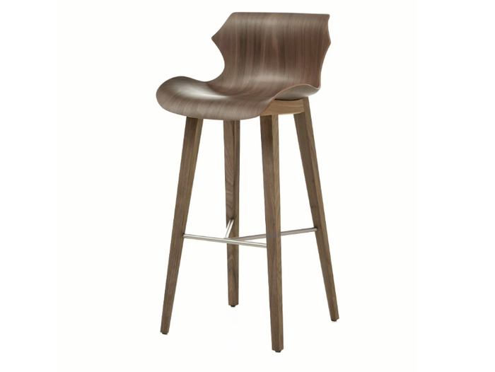 PETAL - Wood bar stool with back _ BassamFellows