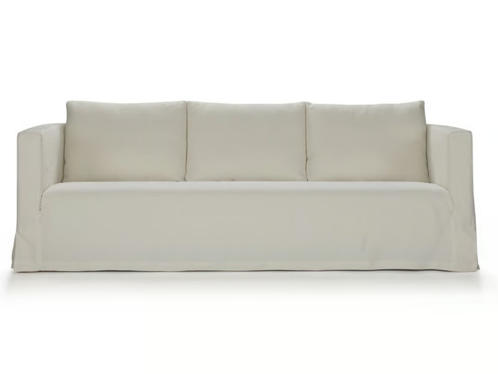 FRANK - 3 seater chenille sofa with castors _ Blasco