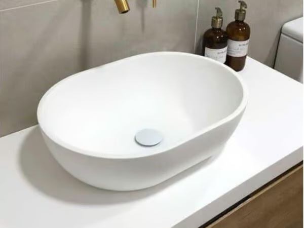 DREAM - Oval countertop Solid Surface washbasin _ Blubbain