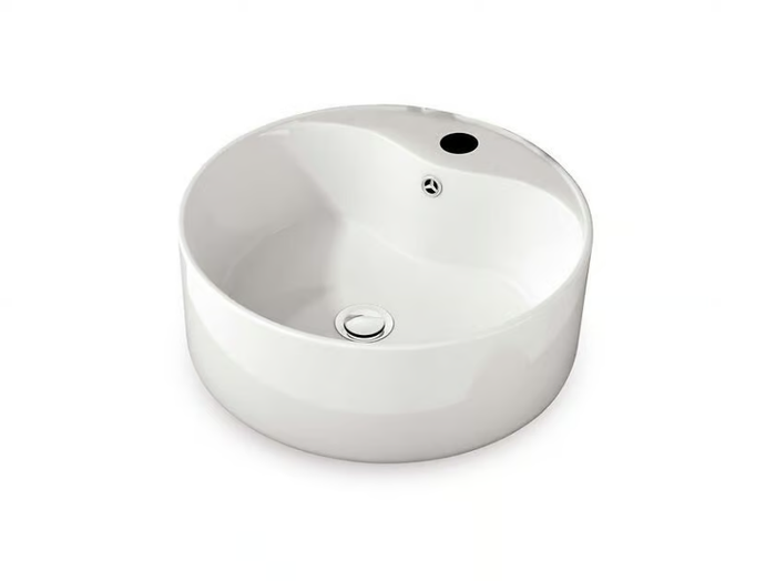 SENSAI - Round countertop ceramic washbasin _ Blubbain