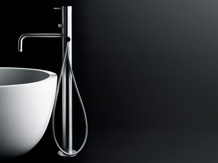 MINIMAL - Floor standing bathtub mixer with diverter _ Boffi