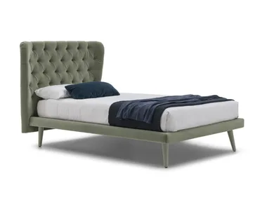 SELENE - Single bed with tufted headboard _ Bolzan