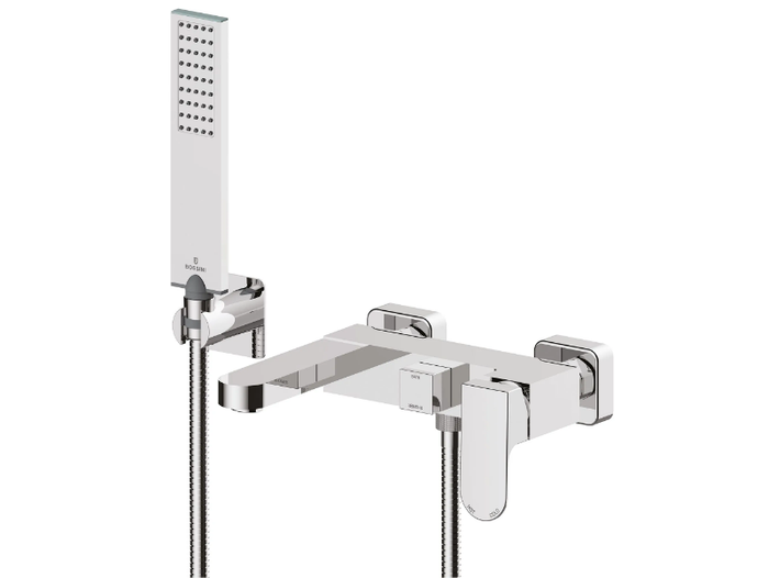 GILLO - Chromed brass bathtub mixer with hand shower _ Bossini