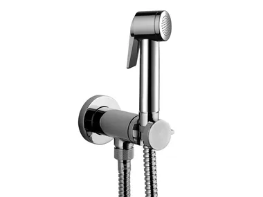 Paloma Flat Stop Valve Set - Contemporary style handshower with bracket _ Bossini