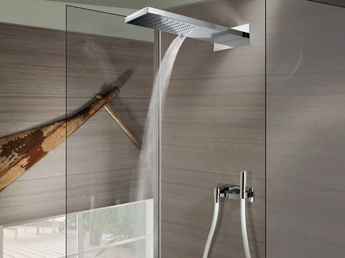 Manhattan 2 sprays - Ceiling mounted stainless steel overhead shower _ Bossini