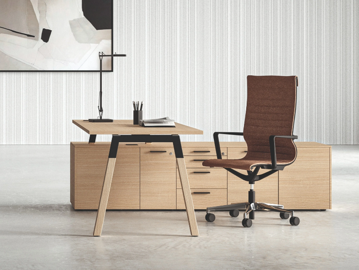 POLARE - Workstation desk with shelves _ Bralco