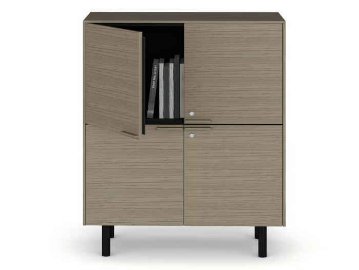 CREDENZE - Tall wooden office storage unit with lock _ Bralco