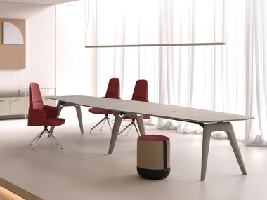 RAIL - Rectangular oak meeting table _ Bralco