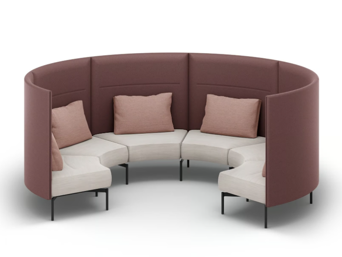 OVAL - Round seating island with high backrest _ Brunner