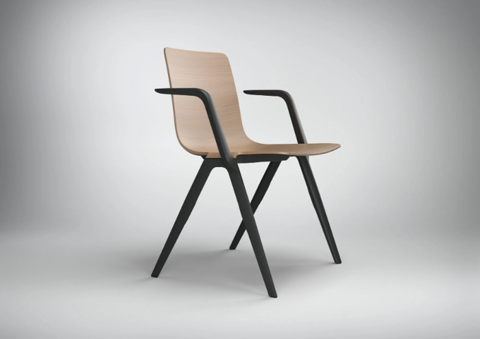 A-CHAIR - Stackable chair with armrests _ Brunner