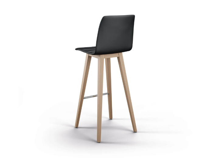 FINA BAR - High upholstered leather stool with back _ Brunner