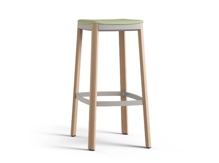 NATE - Wooden barstool with footrest _ Brunner