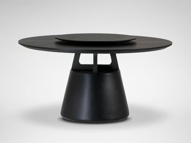 UNITY - Round walnut table with Lazy Susan _ CAMERICH