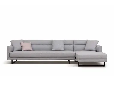 AMOR - Sectional sled base fabric sofa with chaise longue _ CAMERICH